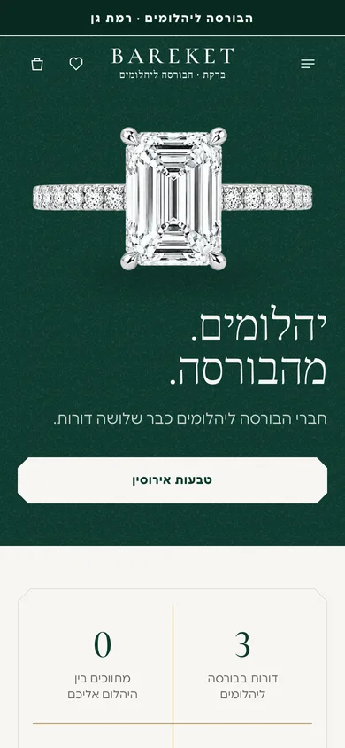 BAREKET בטלפון, המסך הראשון
